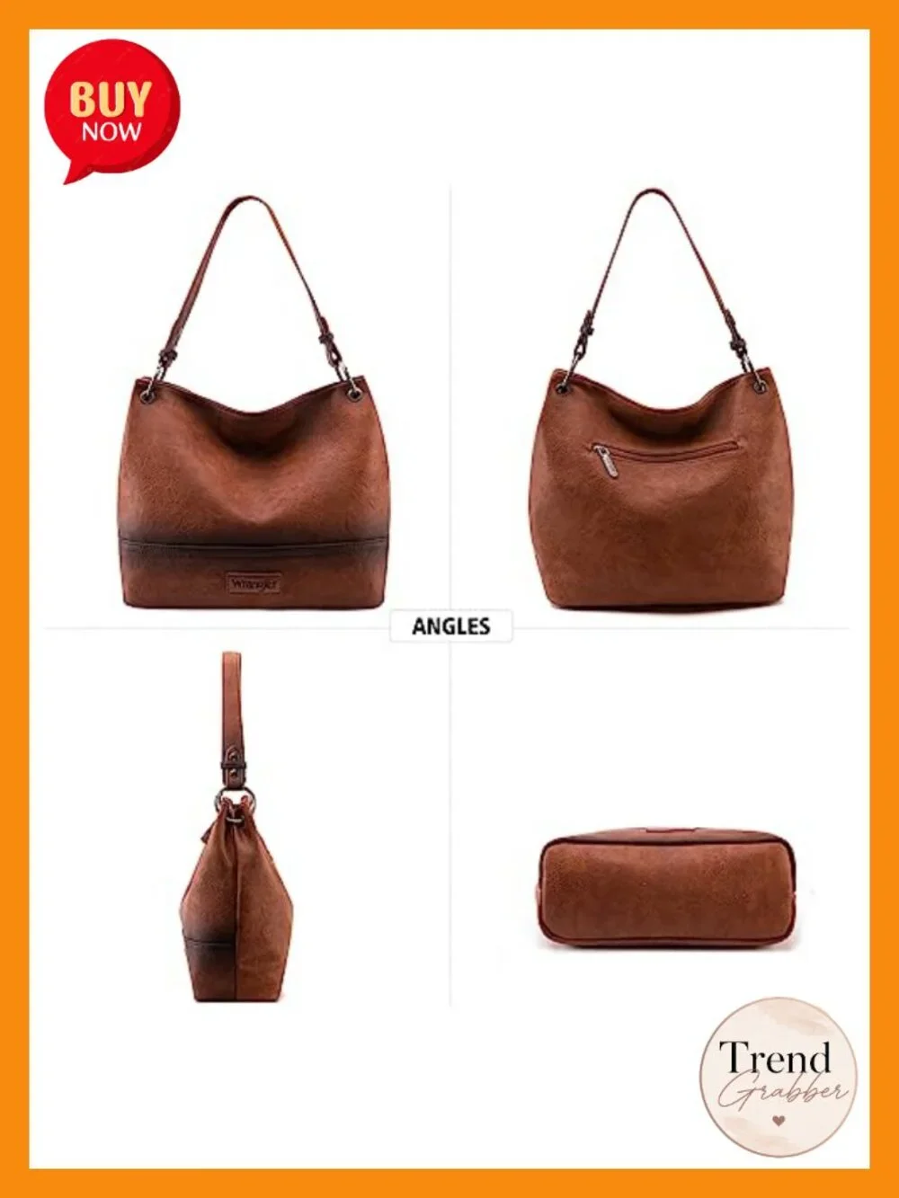 Vegan Leather Hobo Shoulder Bag Crossbody Handbag Purse